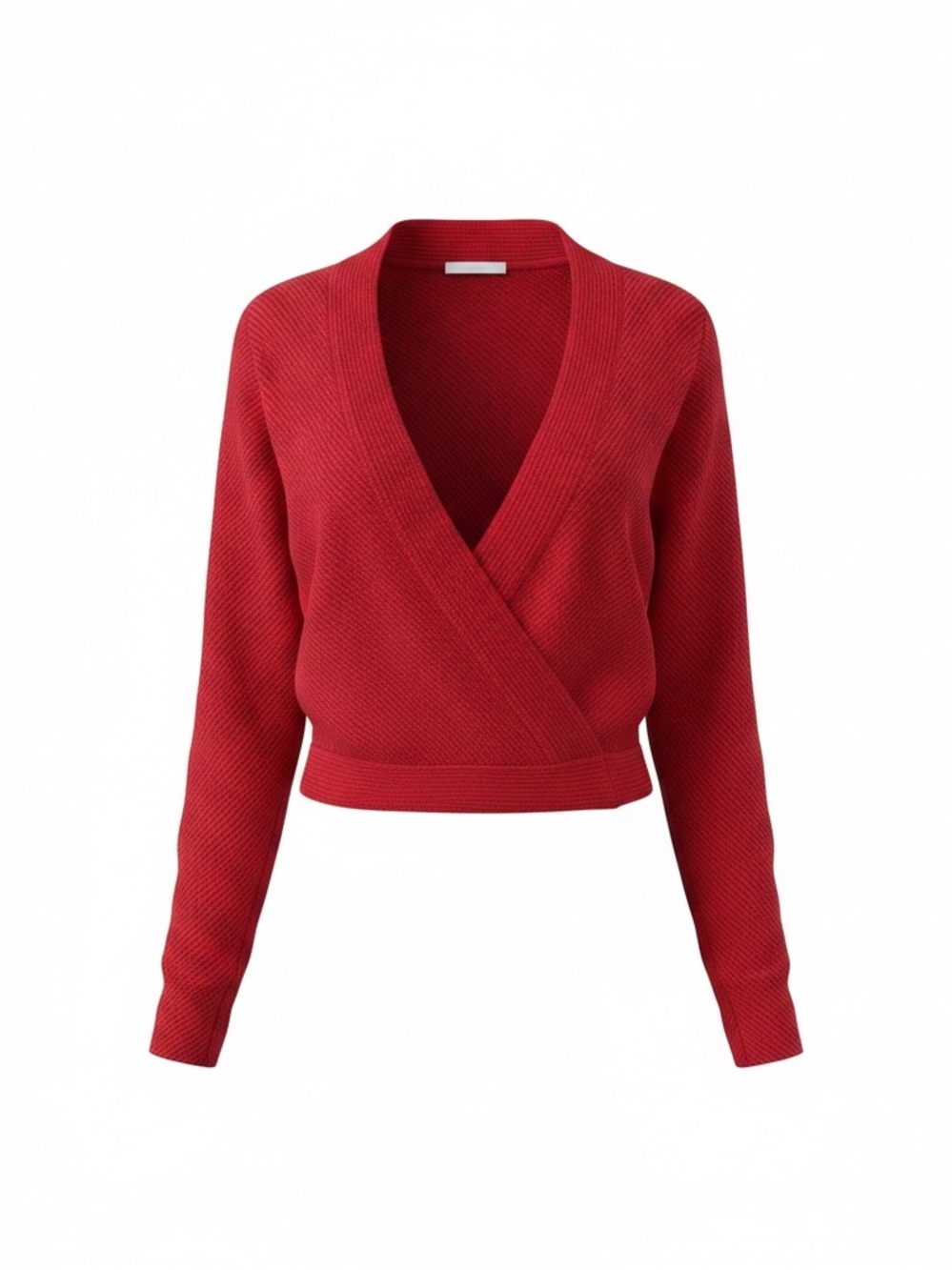 Athleta Red V-Neck Wrap Sweater
